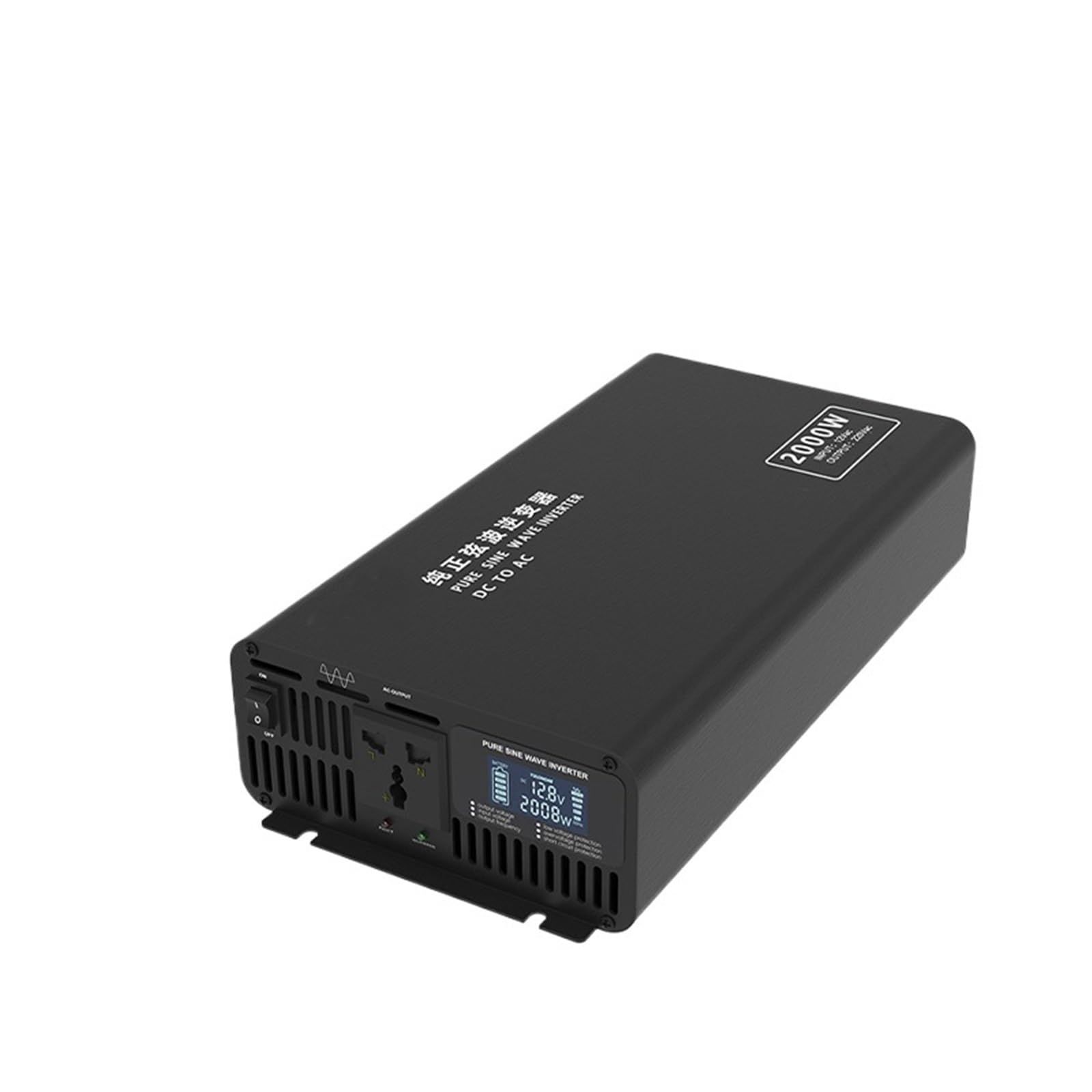 LCD 12V, 24V, 36V, 48V, 60V, 72V, 84V, CC a CA 100V, 110V, 120V, 220V, 230V, 240V, Entrada 2000W inversor de Onda sinusoidal Pura(2000W 50HZ,12V(10-15VDC)_240VAC)