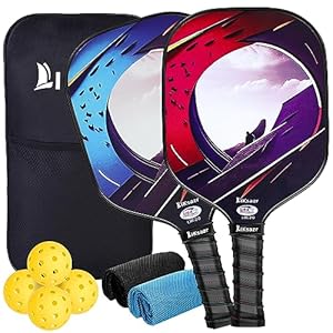 Pickleball Paddles, USAPA Approved Fiberglass Pickleball Set, 2 Pickleball Paddles, 2 Cooling Towels, 4 Pickleball Balls & Pickleball Bag, Pickleball Paddle Gifts for Men Women