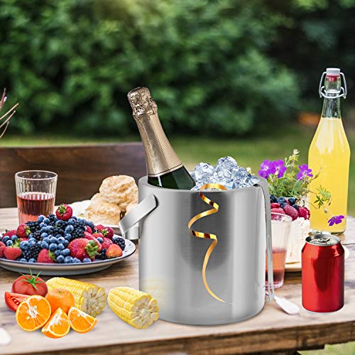Eisbehälter Tuevob 1,3 L aus Edelstahl mit Zange und Deckel
