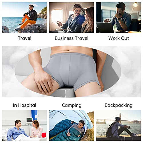 20 Packs Mens Disposable 100% Cotton Underwear Boxers Portable Shorts For Travel Fitness Swimming Hotel Spa Hospital Stays 20 Packs(Grey-L) #TOP5