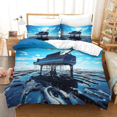 Housse de couette piano instrument à eau ensemble 3 pièces 220x240 - 4