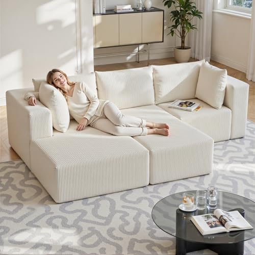 108" Boneless Couches for Living Room, Modular Cloud Couch Sofa