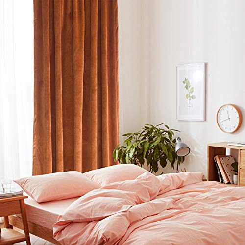 Roslynwood Home Velvet Orange Curtain 96 inch - Image 2