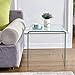 Glass End Tables Living Room Sofa Beside Table Patio Outdoor Side Table (Clear-U)