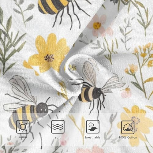 Wusikd Bees Flowers Boys' Underwear Cotton Daisy Boys Briefs Soft Toddler Underwear 2T3