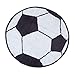 Produktbild Homescapes Kinderteppich Fußball Bunter Teppich, Vorleger 80 cm Durchmesser. Farben: Schwarz und Weiß. Geeignet für Badezimmer oder Kinderzimmer.