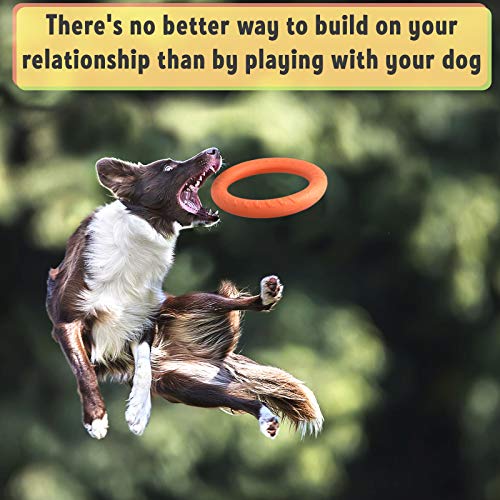Dog Training Ring Fitness Tool Flying and Floatable Disc Interactive Pet Toy for Small Medium Large Dogs (Small to Medium)