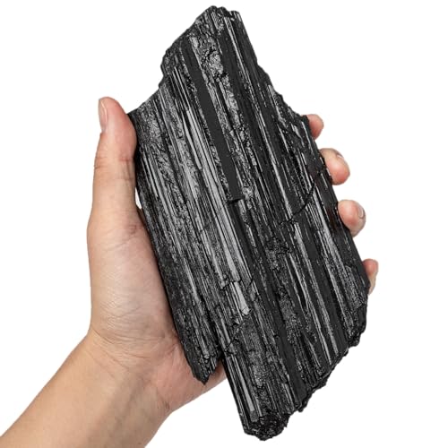SMOHEAL Large Raw Black Tourmaline Crystal Natural Rough Stone Healing Crysta...