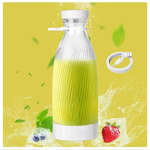 Fresh Juice Batidora Portatil, 500 Ml, DiseñO De 6 Cuchillas Licuadora Smoothies, Carga Usb PortáTil InaláMbrica Batidora Zumos, Para El Hogar, Deportes Al Aire Libre, VehíCulo,White