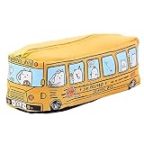 Trousse bus petit animal, Sac à Crayons pour Voiture en Toile de Grande Capacité, Personnalisé Grande Capacité Mignon étui à Crayons, Trousse d'autobus Scolaire Mignonne, pour Garçons et Filles Jaune