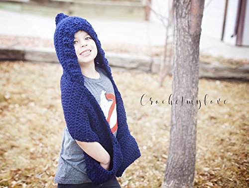 crochet hooded pocket scarf