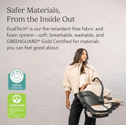 Image of UPPAbaby Aria V2 Lightweight Infant Car Seat - Load Leg + Anti-Rebound Panel - Infant Insert + All-Weather FootCover Included - Direct Stroller Attachment- Ada (Sandstone)