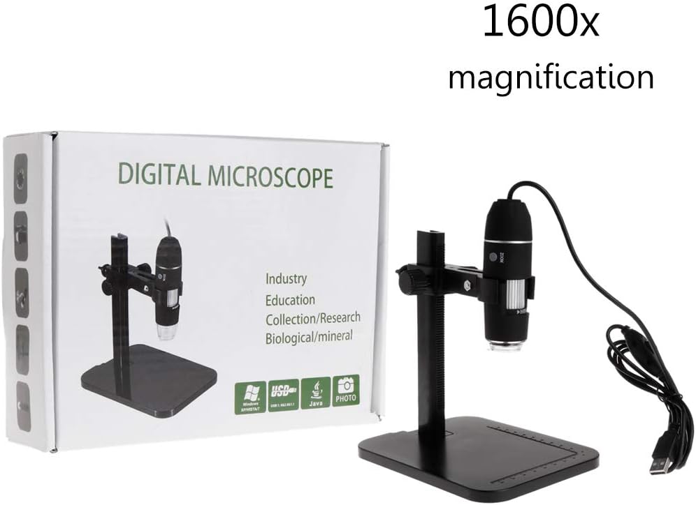 High Definition 1600X 8LED USB Digital Microscope Magnifier Camera Endoscope with Ruler Bracket Holder
