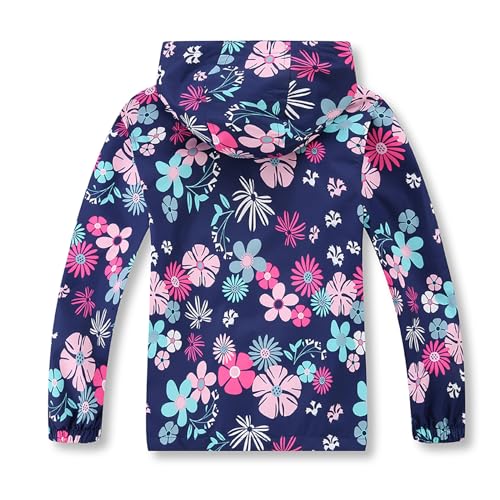 Image of MGEOY Boys Girls Rain Jacket Lightweight Waterproof Hooded Fleece Lined Raincoat Windbreakers for Kids