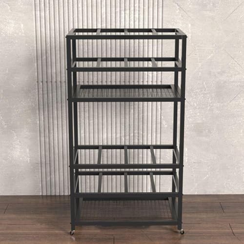 Soporte de metal para 24 esterillas de ejercicio con ruedas 7
