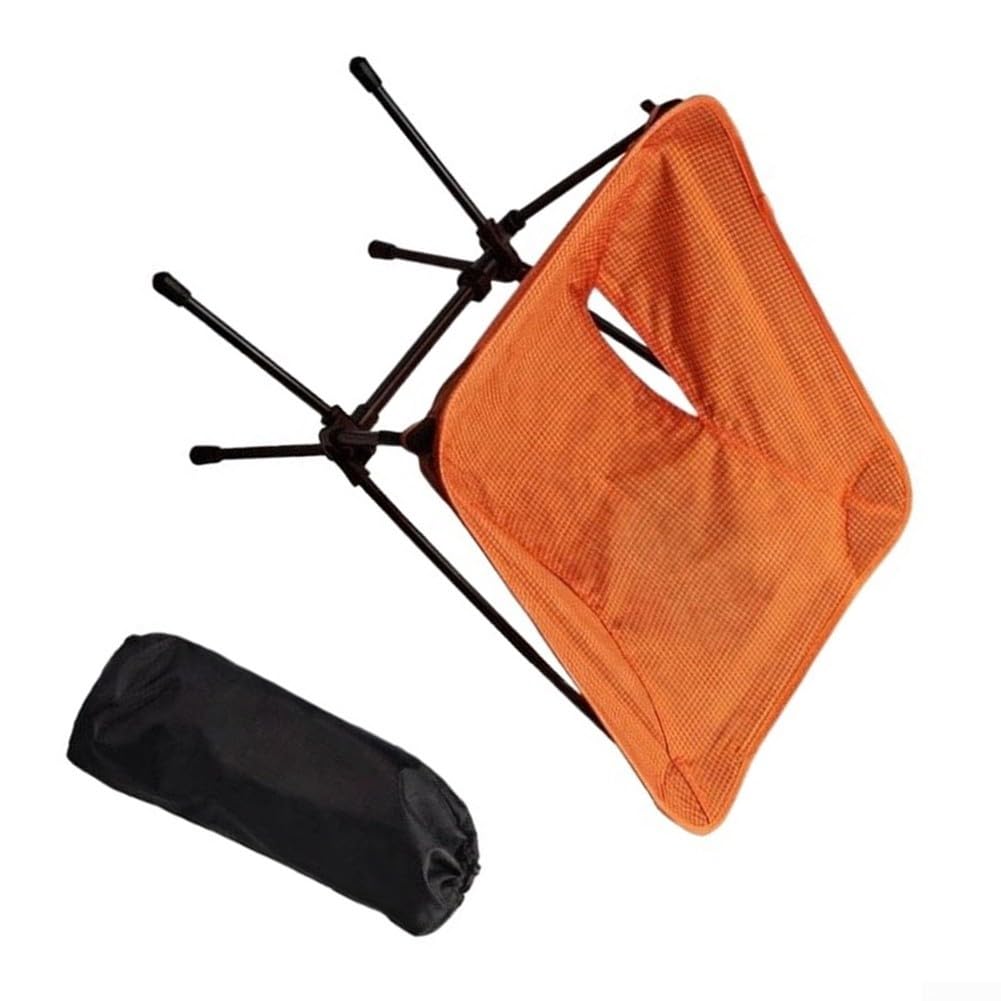Silla ultraligera Moon 850g 7075 de aluminio para pesca (silla - naranja)