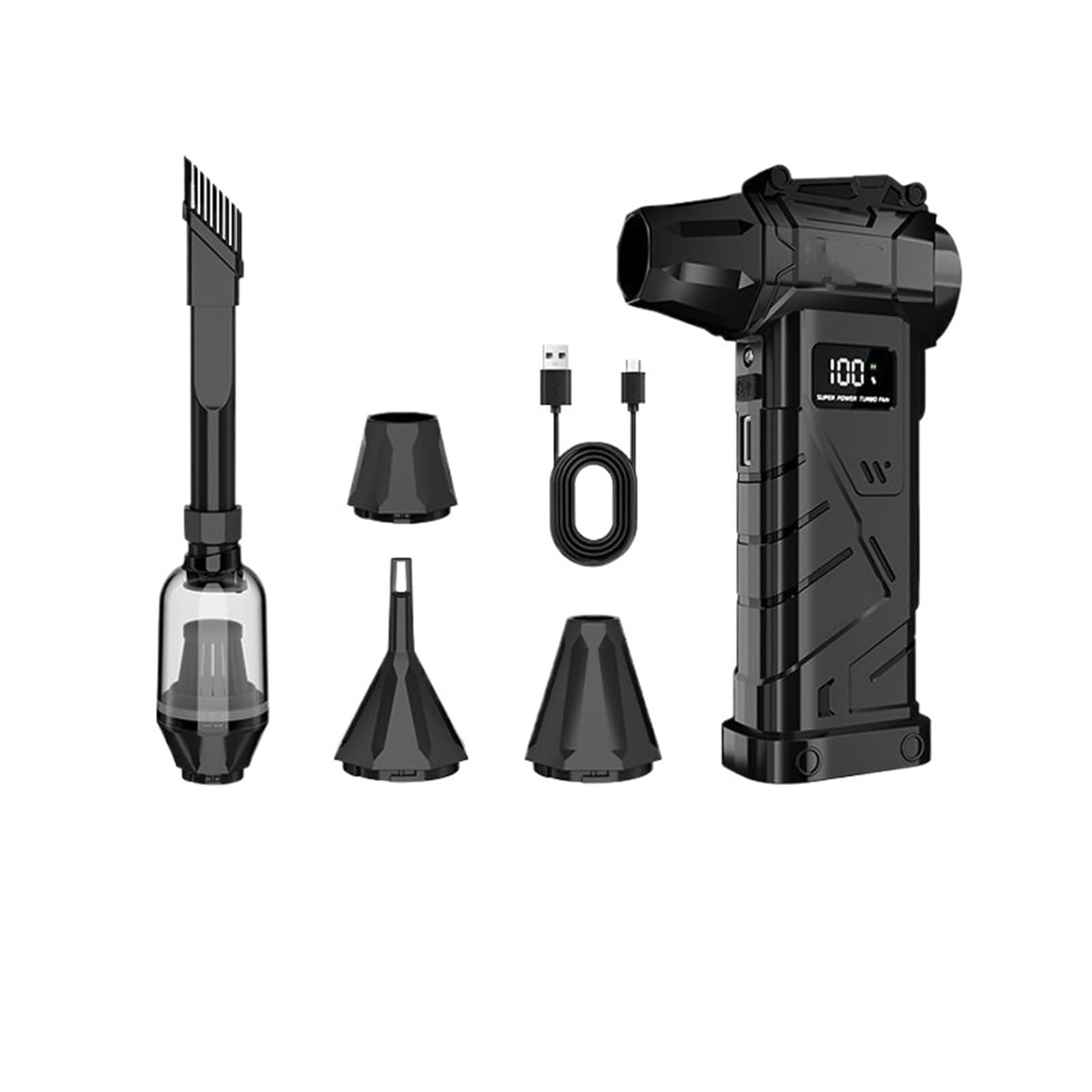 Soplante coche Soplador de aire HFX-08 130000Rpm Turbo ventilador 10000mAh batería 0-100 engranajes ajustables velocidad del viento(HFX-08-XC)