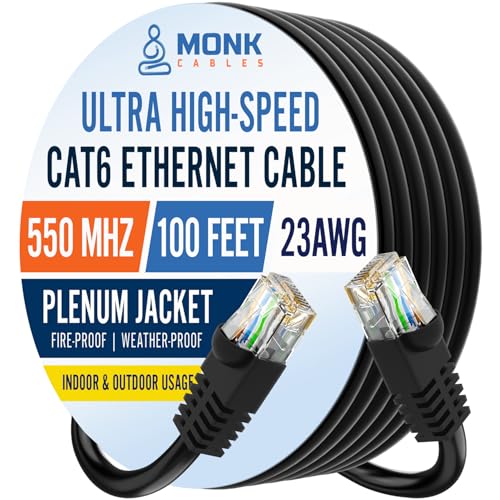 Monk Cables Cat6 Plenum 100ft
