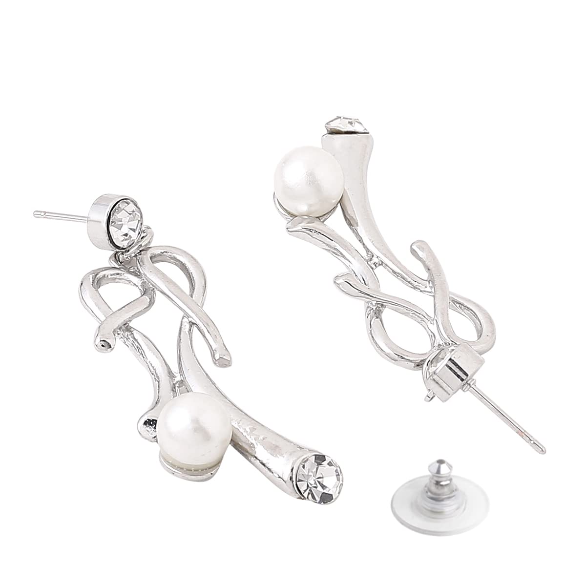 Toned Pearl Studded Necklace Set with Earrings, Elegant Gift