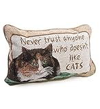 Manual Never Trust Cats 12.5 x 8.5-Inch Decorative Throw Pillow