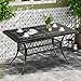 DWVO Cast Aluminum Outdoor Dining Table, 59'' Patio Table w/Max Bearing 220 LBS, Patio Dining Table with 2