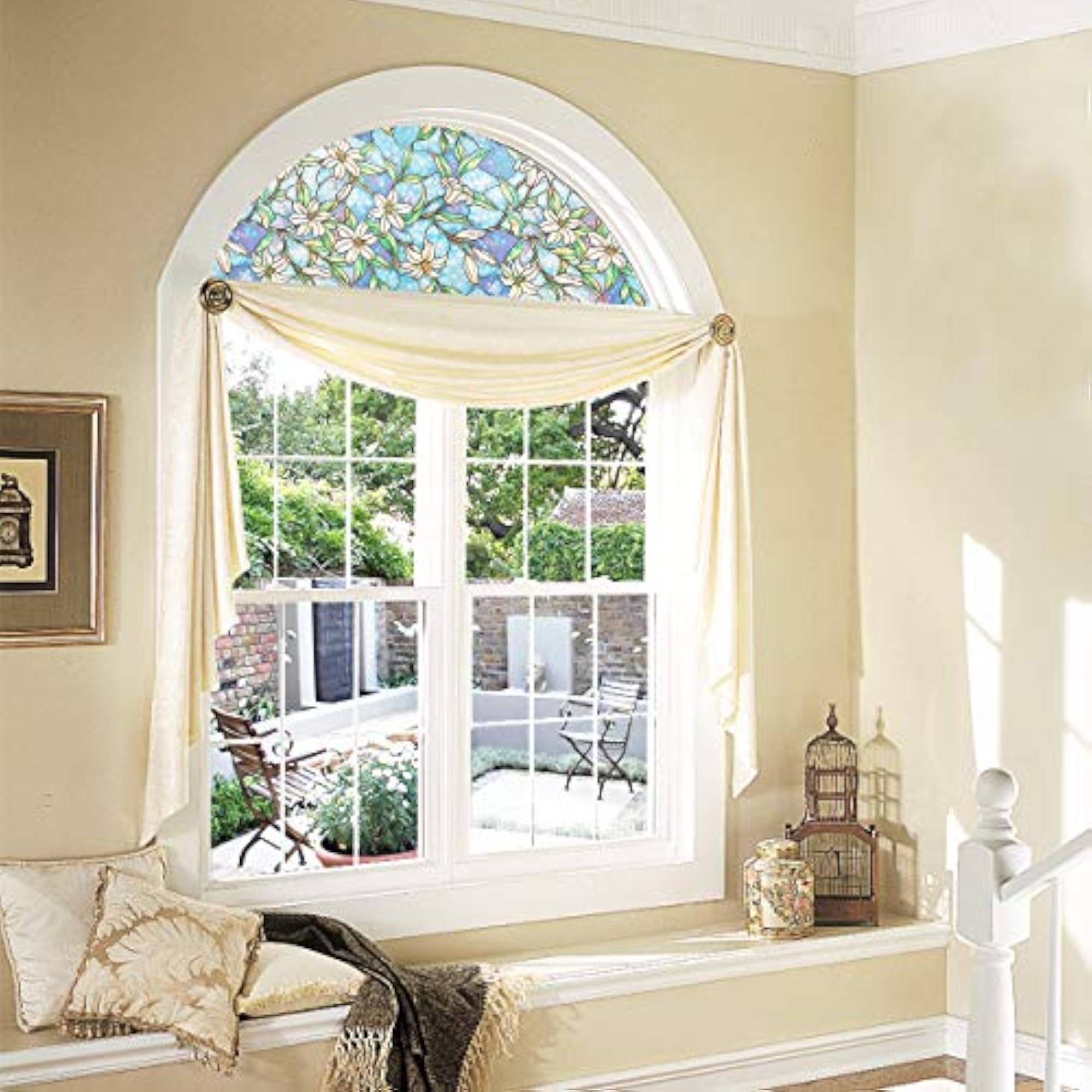 Precut Orchid Decorative Arched Window Film