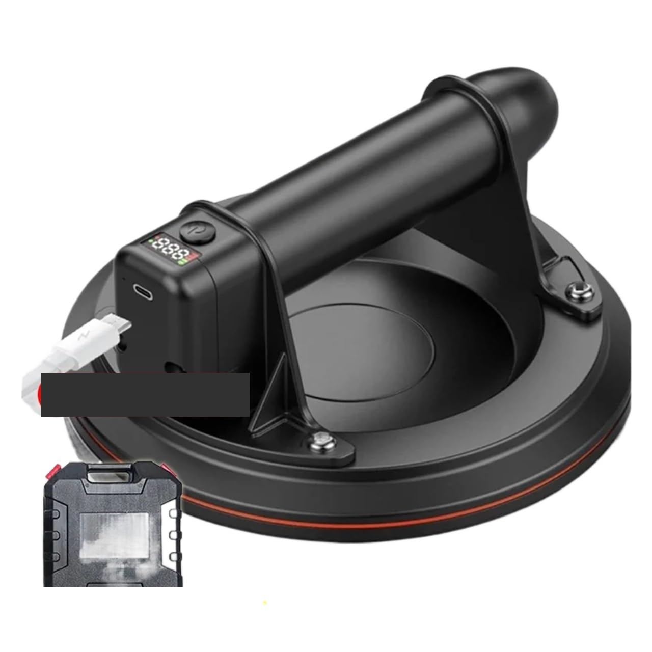 Gqnblvhzupdm 8In 1500Mah Type C Glass Suction Cups Electric Vacuum Suction Cup Type-C Charging 200Kg Load Capacity Heavy-Duty Moving Lifter For Glass Granite Tile Lifting Tool(8In 1500Mah Type C)