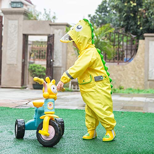 Poncho pour Enfants 3-9Years Jumpersuit Imperméable De l'enfant Imperméable Imperméable Imperméable À Capuche d'une Pièce Imperméable Poisson-Pluie Bébé