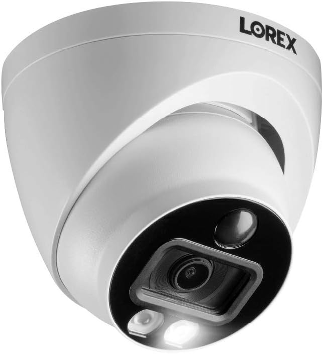 Indoor/Outdoor 4K Dome Security Camera, Add-On Analog Camera for Wired Surveillance System, Active Deterrence, Color Night Vision Motion, 1 Dome Camera