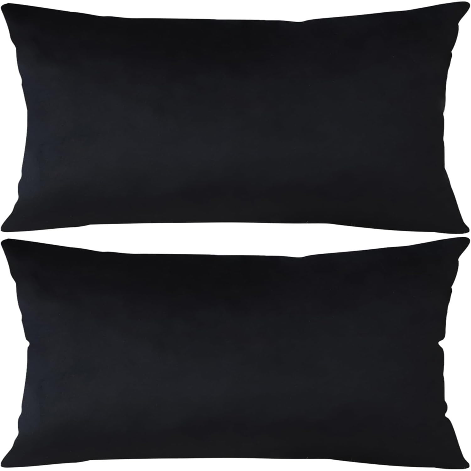 Taies d'oreiller velours noir 40x90 cm housse coussin rectangulaire lit salon