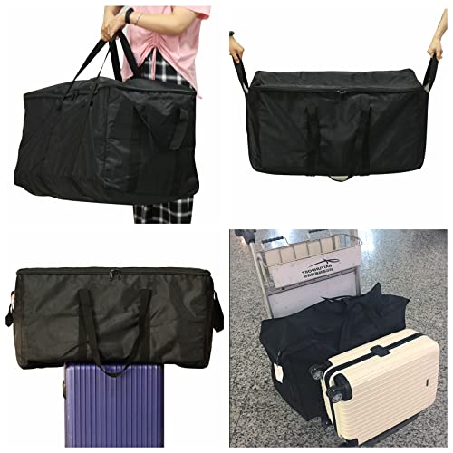 Travel Duffle Bag,140L Foldable Heavy Duty Overnight Bag, For Spirit Airlines, RicoRich Larger Size Carry on Luggage Sport Duffle for Weekender/Vacation/Camping/Beach/Tent(Black) 6