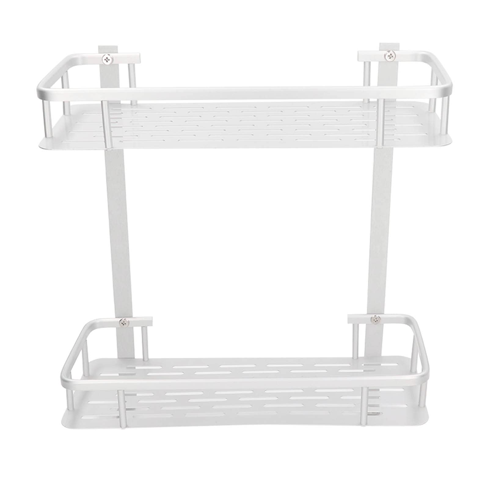 DriKou Shower Caddy Bathroom Organizers and Storage Wall Mounted Aluminum Alloy Matte Two Layers Floating Shower Organizer Bathroom