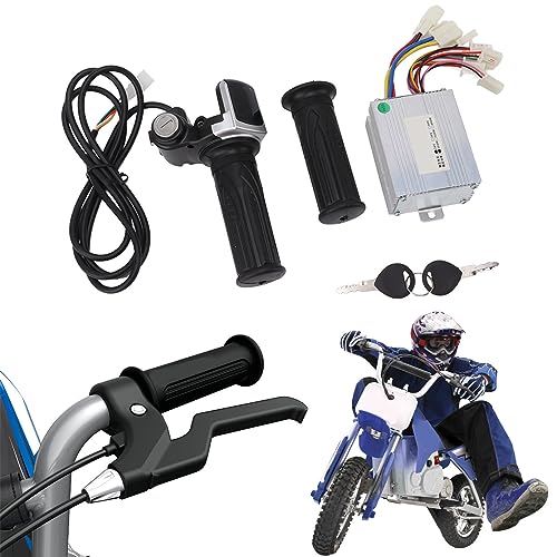 Ejoyous Motor Brushed Speed Controller Kit, Throttle Grip with Lock Throttle Twist Grip Power Display 24V 350W for MX350 Electric Scooter