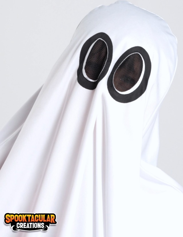 Spooktacular Creations Costume Da Fantasma Sorridente Per Bambina - Con Cappuccio, Mantello, Taglia XS (3-4 Anni) Per Halloween