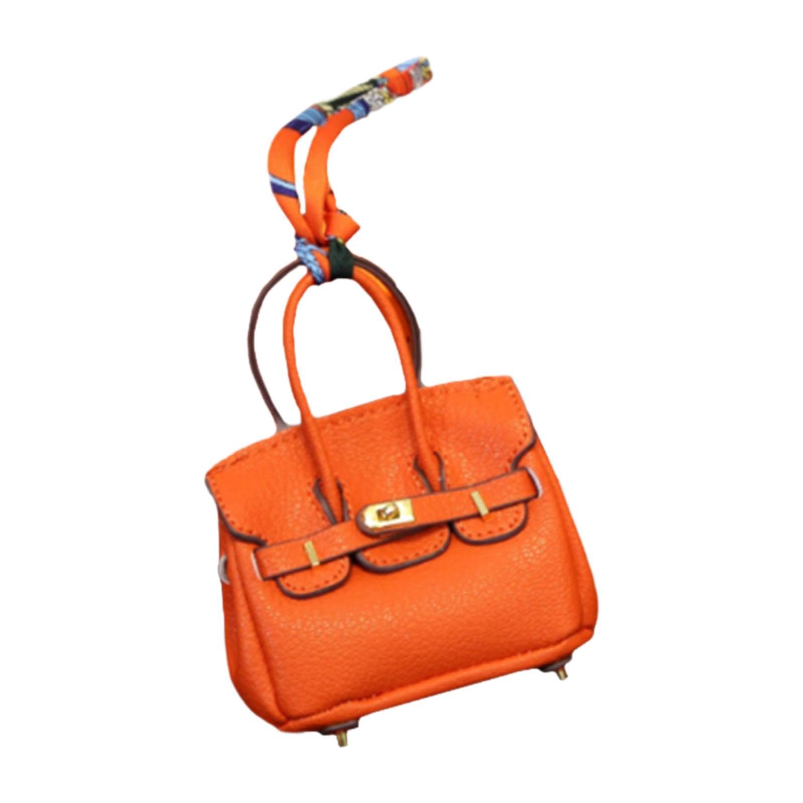 nivaa Car Key Case Lipstick Bag Cute for Women Girls Portable Mini Handbag Pendant Orange-picture-6