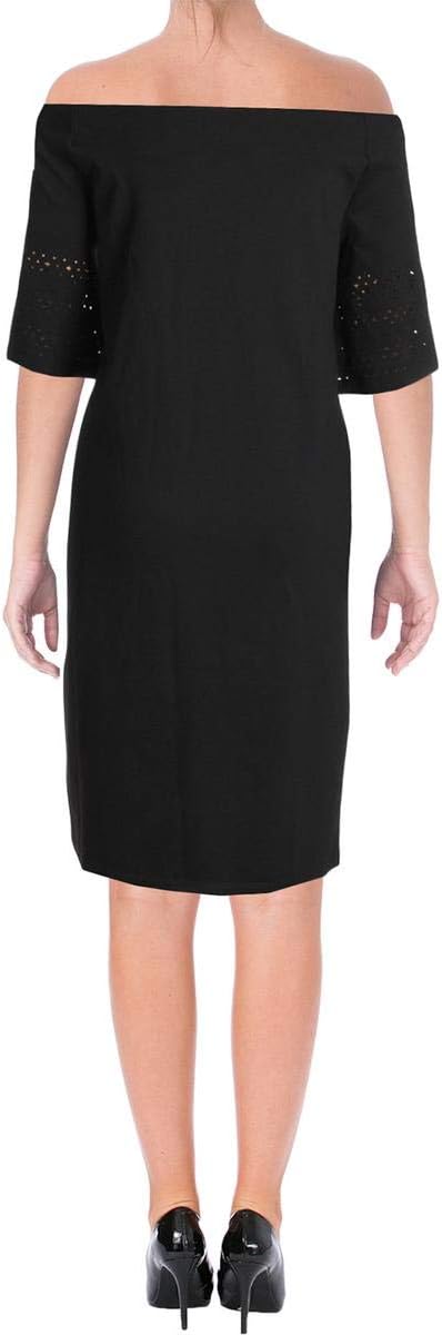 Ralph Lauren Womens Perforated Ponte Dress