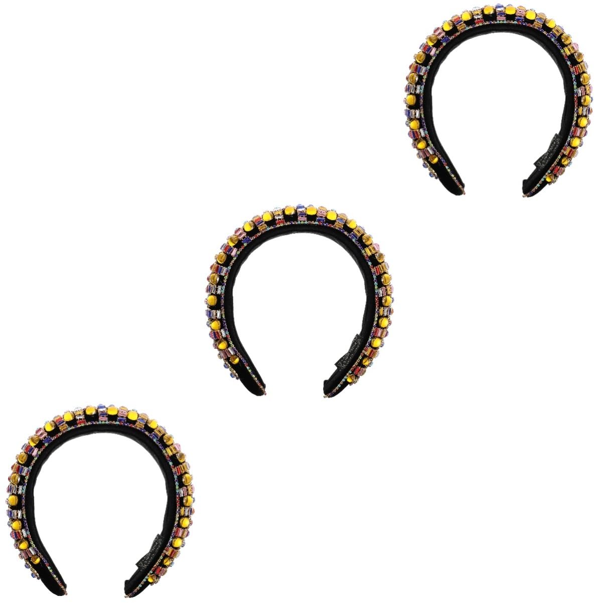 Ipetboom 3pezzi Cerchietto Fatta Mano Con Strass Accessorio Elegante Per Per Feste Matrimoni e Occasioni Speciali
