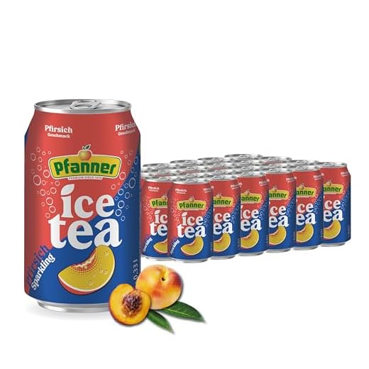 Pfanner Eistee Pfirsich - Sparkling Dose im Vorratspack – Kohlensäurehaltiger IceTea mit Pfirsichgeschmack - (24 x 0,33 l)