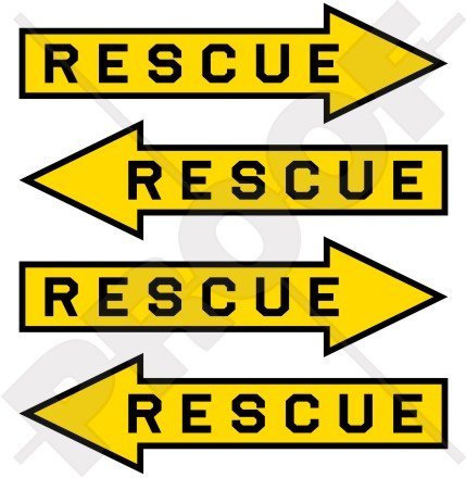 Lot de 4 autocollants en vinyle Motif flèche de l'armée de l'air 50 mm