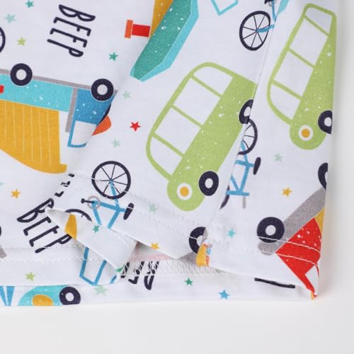 Image of HILEELANG Toddler Boy Summer Short Clothes Sets Cotton Crewneck Tees Shorts Pocket Adjustable Knite Shorts Playwear Sets