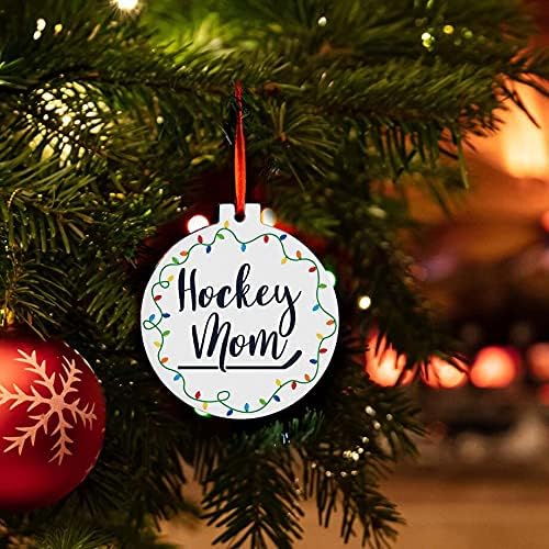 ChalkTalkSPORTS Hockey Ceramic | Hockey Mom Christmas Ornament - Image 4