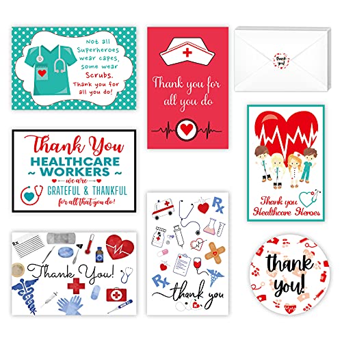 Healthcare Workers Thank You Card Nurses Gifts, Doctors, Emts And Medical Staff Gift Thank You Set With Envelope And Stickers(36 Of Pack) #TOP5