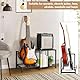 Bikoney 2-stöckiger Gitarrenständer mit Amp-Regal – Verstellbarer Gitarrenständer für mehrere Gitarren und Zubehör, Gitarrenhalter für Studio, Zuhause oder Bühne – Schwarz