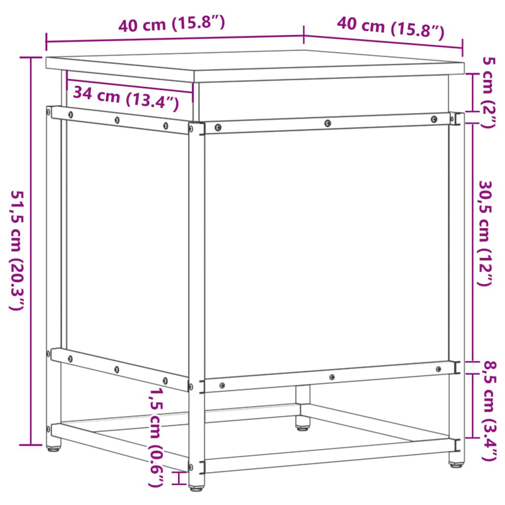Aufbewahrungsbox mit Deckel in Eichen-Optik 40x40x51,5 cm vielseitiger organizer für wohnzimmer, schrank, küche, bad, büro, platzsparende aufbewahrung, stabile kiste