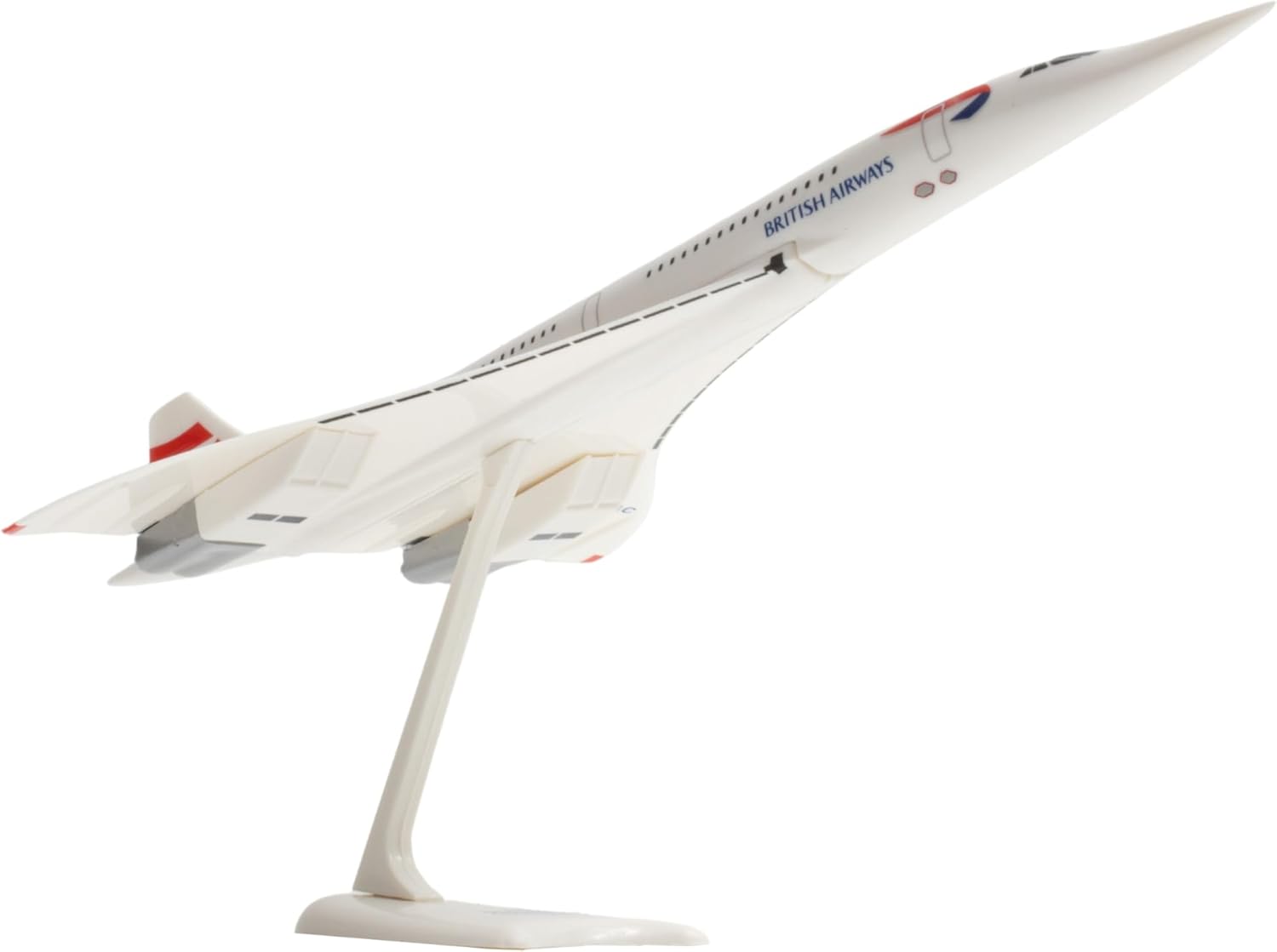 Skymarks British Concorde 1/250 Scale Snap-Fit Building Kit – Authentic Licensed Model with Display Stand for Ages 14+