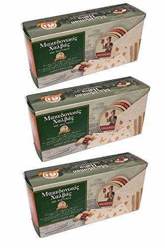 3x 400g Halvas aus Sesam Tahini Erdnuss aus Griechenland griechischer Halva Peanut Spar Set girechische Süßspeise Süßigkeit + 10ml Olivenöl Test Sachet Cover