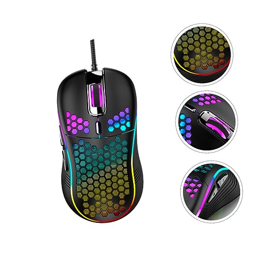 Ratón gaming USB de diseño hollow-out resistente con iluminación LED OSALADI para ordenador 6
