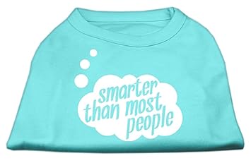 Mirage Pet Products 18-Inch Smarter Than Most People Screen Printed Dog Shirts, XX-Large, Aqua