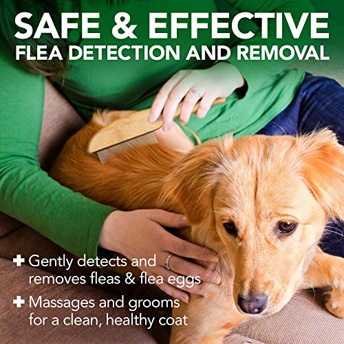 Vet's Best Flea Comb | Real Bamboo with Contour Grip Handle | for Dogs and Cats, Brown - Image 3