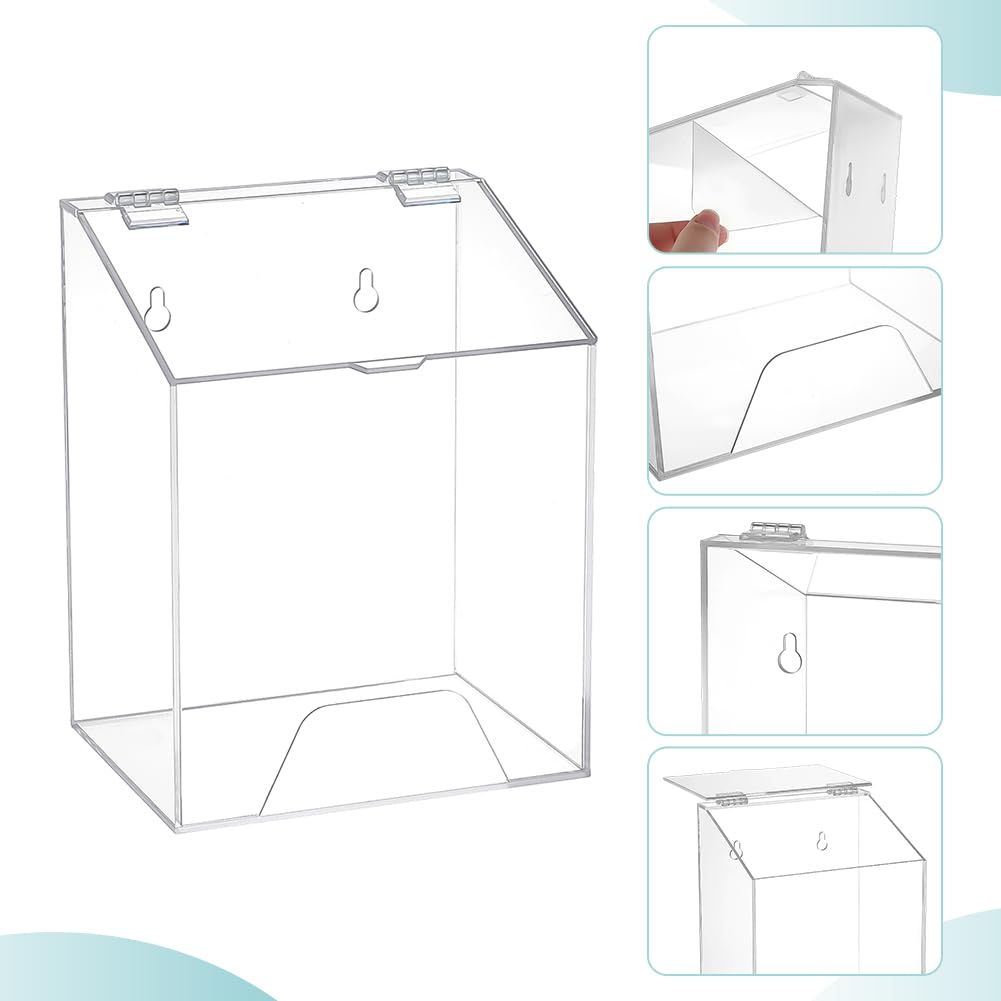 2 Stück Acryl Spender Wand Montage Klar Gesichts Abdeckung Halter 6.5x5x8.27 Zoll für Haarnetz Erbrechen Taschen Schuh Abdeckungen Bart Netze